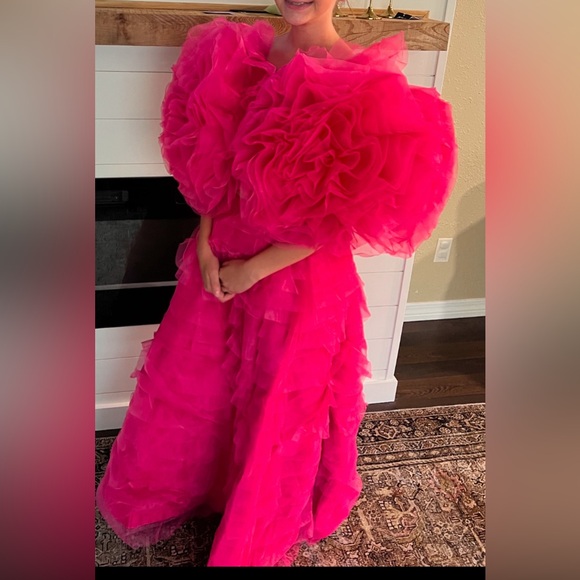 Dresses & Skirts - Vibrant Pink Ruffled Gown